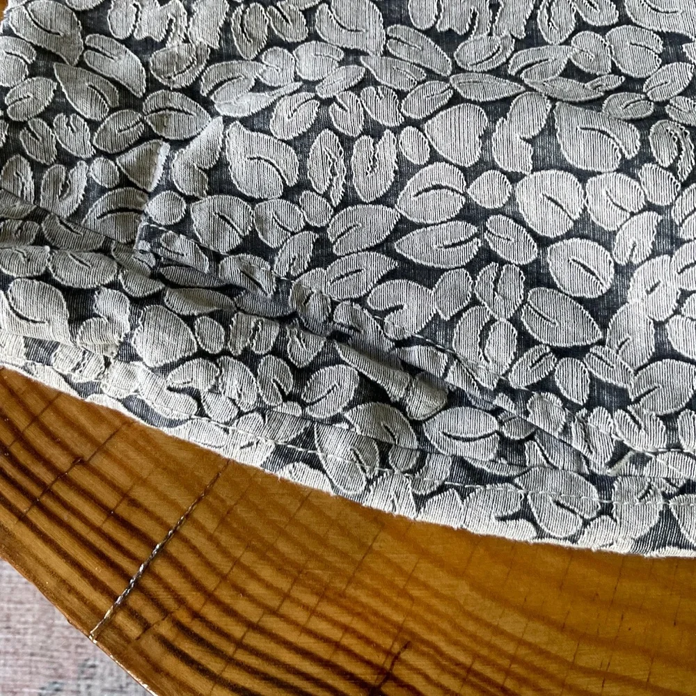 J. Crew Gray/Blue Skirt Overlay Leaf Pattern Pockets Fully Lined